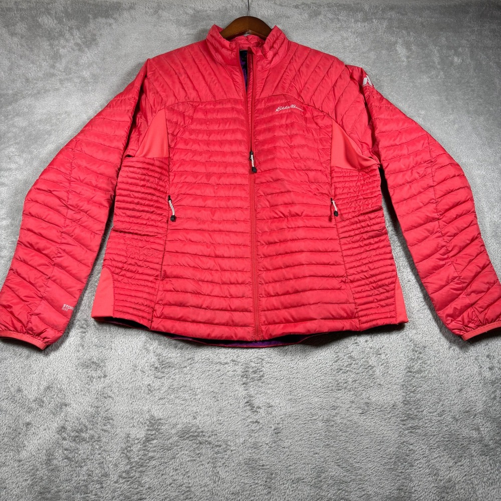 Eddie Bauer StormDown 800 First Ascent Down Jacket Womens XL Red Puffer Full Zip